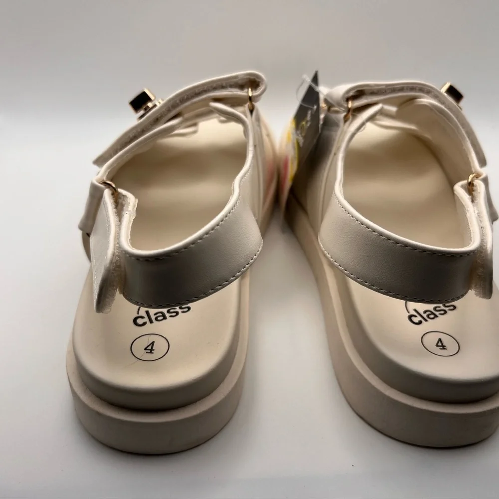 Art Class Cream Kids Sandals with Gold Buckle